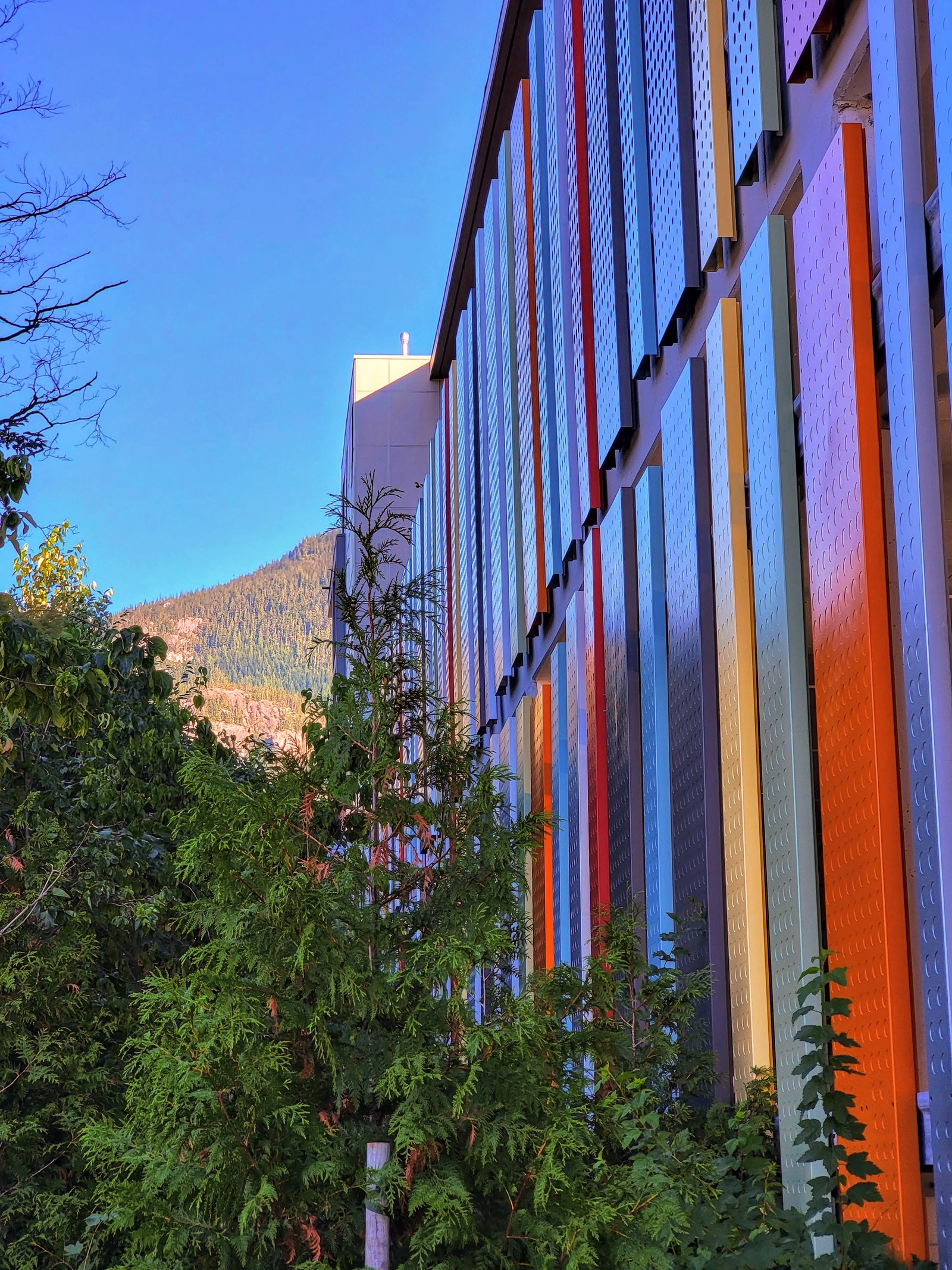 Jumar perforated aluminum panels from street level
