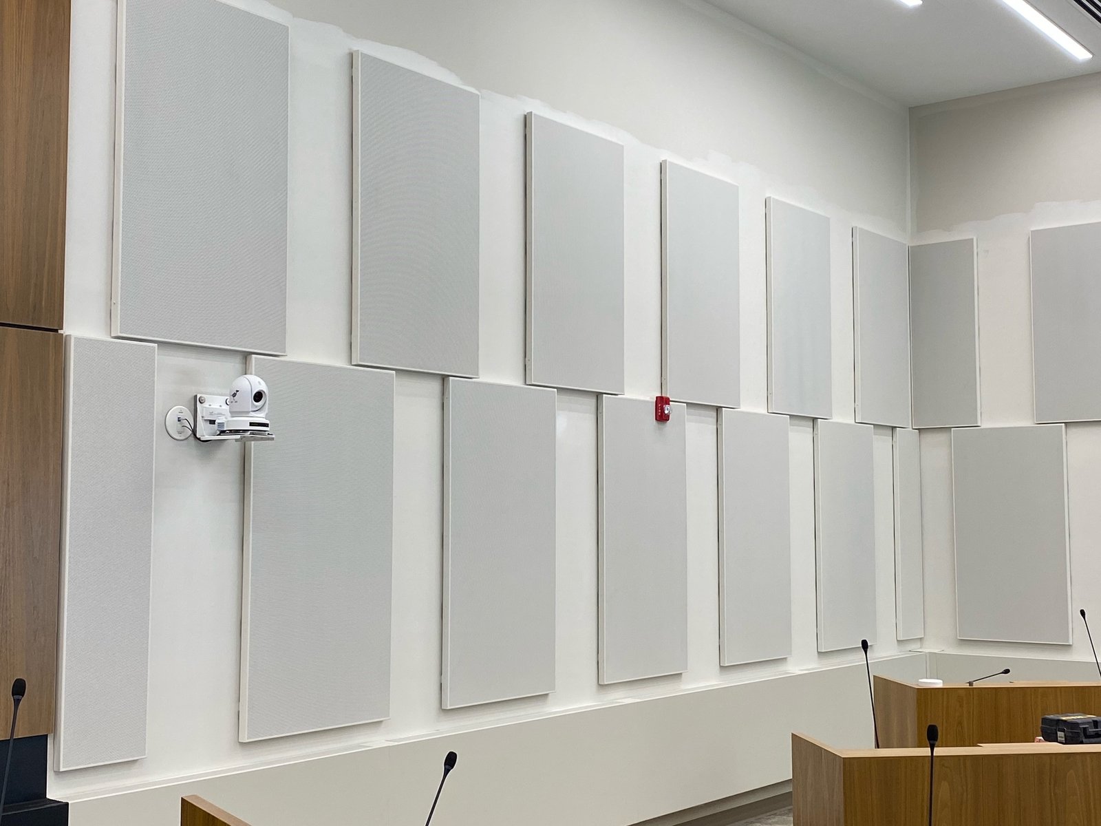 Institutional perforated aluminum acoustic wall panels