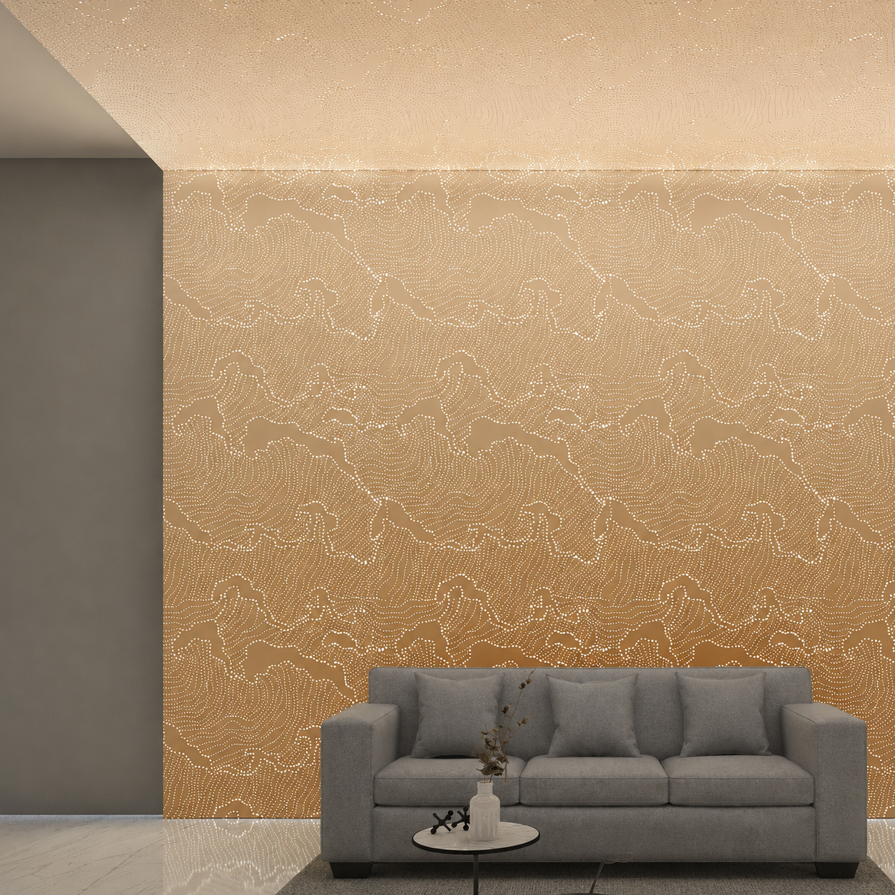 Vertical patterned perforated Seamless System feature wall