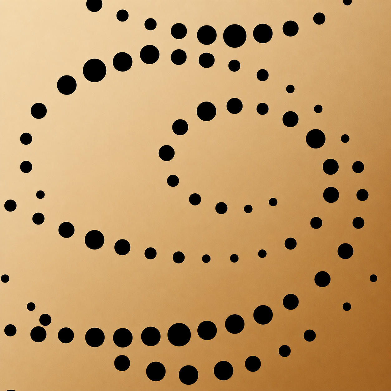Seamless System ceiling and wall panel pattern in warm gold finish